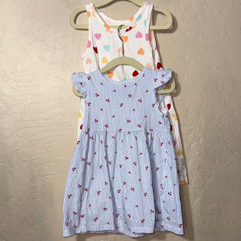 H & M girls summer dresses size 2t heart and cherry prints